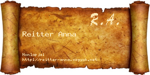 Reitter Anna névjegykártya